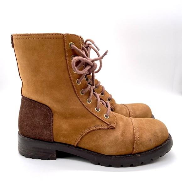 UGG Shoes - UGG Women’s Kilmer Chestnut Leather-Suede Lace Up Boots 7
